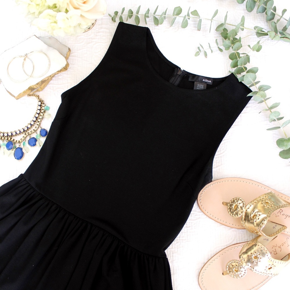 NWOT Aqua Black Fit & Flare Dress